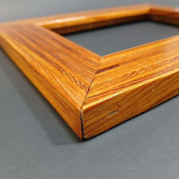 Vtg Picture Frame 9.5x7.5" Handmade Craftsman Wood Inlay Detail for 5x7 No Glass - Picture 6 of 9